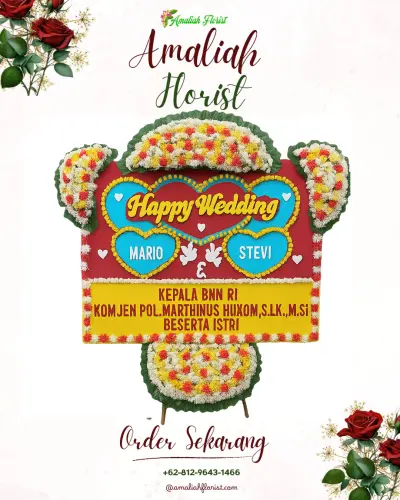 Karangan Papan Bunga Pernikahan di Tipo